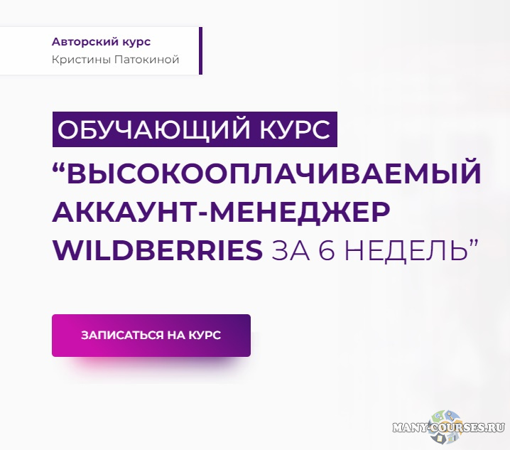 Кристина Патокина - Обучающий курс “Высокооплачиваемый аккаунт-менеджер wildberries за 6 недель”