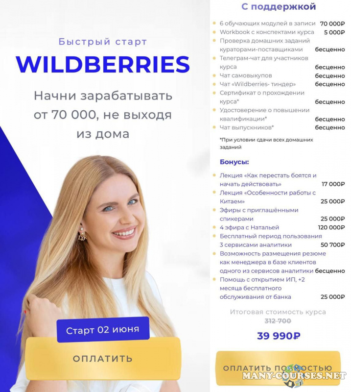 Наталья Малиновская - Wildberries быстрый старт. 5 поток. Тариф С поддержкой